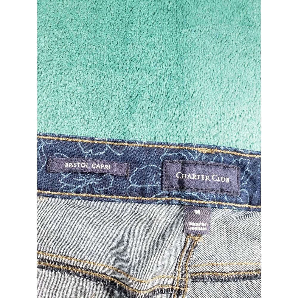 Charter Club Jeans Size 14 Womens Blue Mid Rise Pants Ladies Bristol Capri NWT - Picture 5 of 16